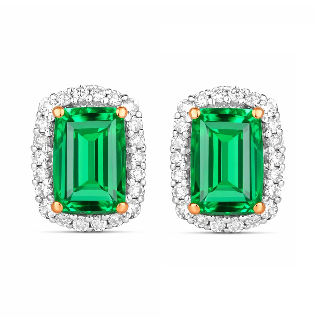 Cushion Diamond Halo Stud Earrings