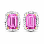 Cushion Diamond Halo Stud Earrings