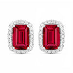 Cushion Diamond Halo Stud Earrings