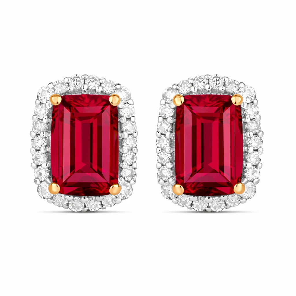 Cushion Diamond Halo Stud Earrings