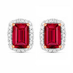 Cushion Diamond Halo Stud Earrings