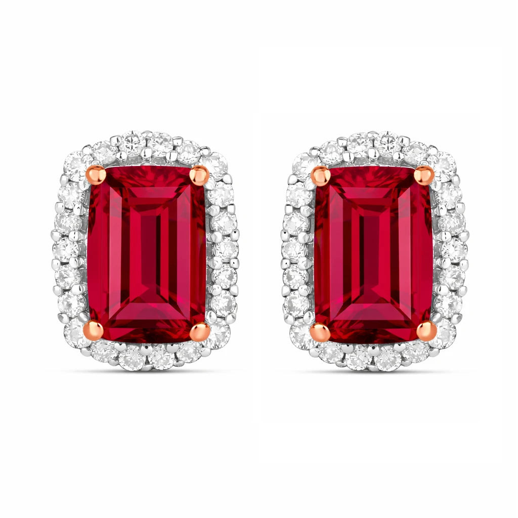 Cushion Diamond Halo Stud Earrings