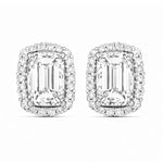 Cushion Diamond Halo Stud Earrings