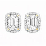 Cushion Diamond Halo Stud Earrings