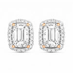 Cushion Diamond Halo Stud Earrings