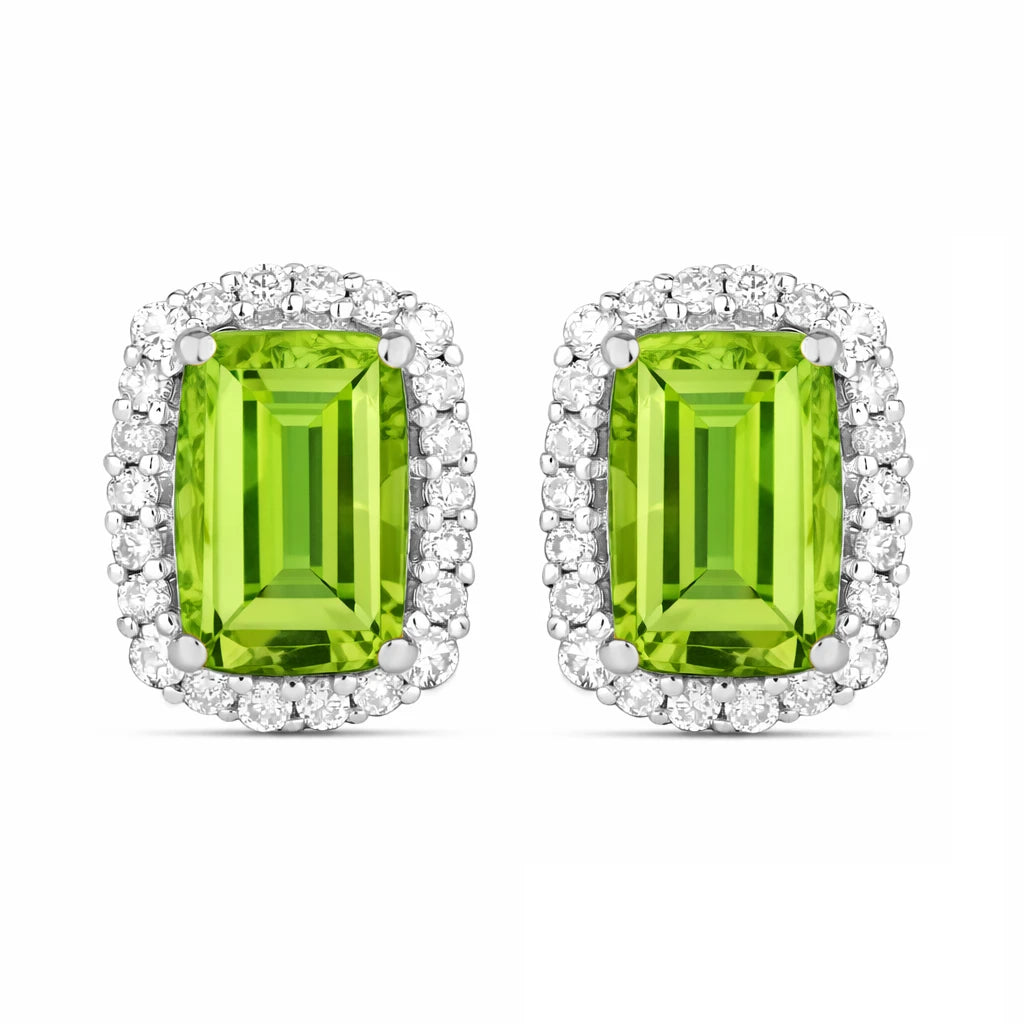 Cushion Diamond Halo Stud Earrings