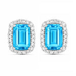 Cushion Diamond Halo Stud Earrings