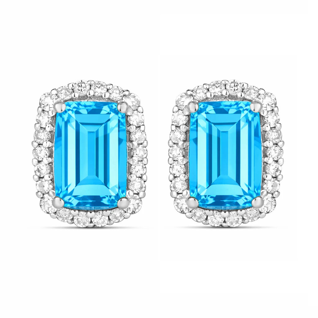 Cushion Diamond Halo Stud Earrings