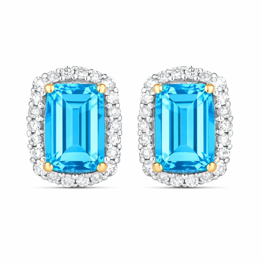 Cushion Diamond Halo Stud Earrings