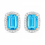 Cushion Diamond Halo Stud Earrings