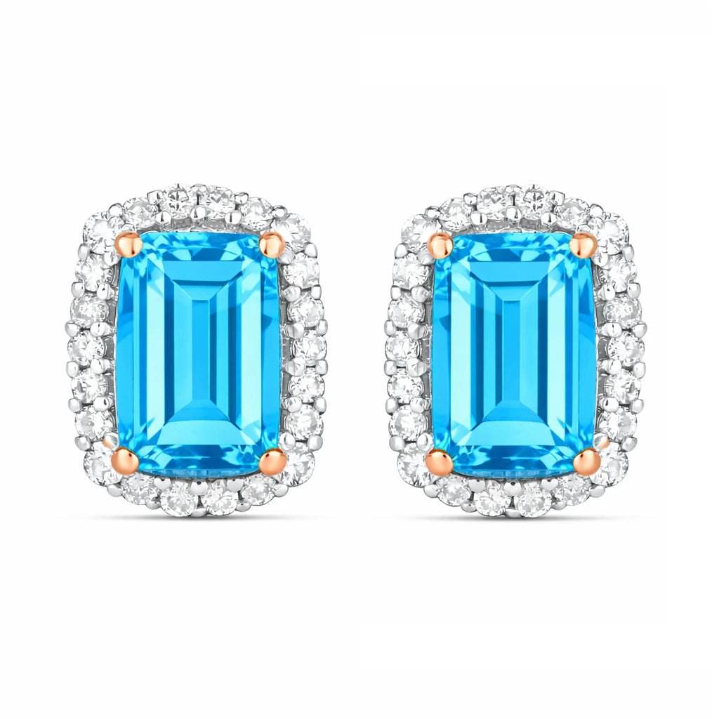 Cushion Diamond Halo Stud Earrings
