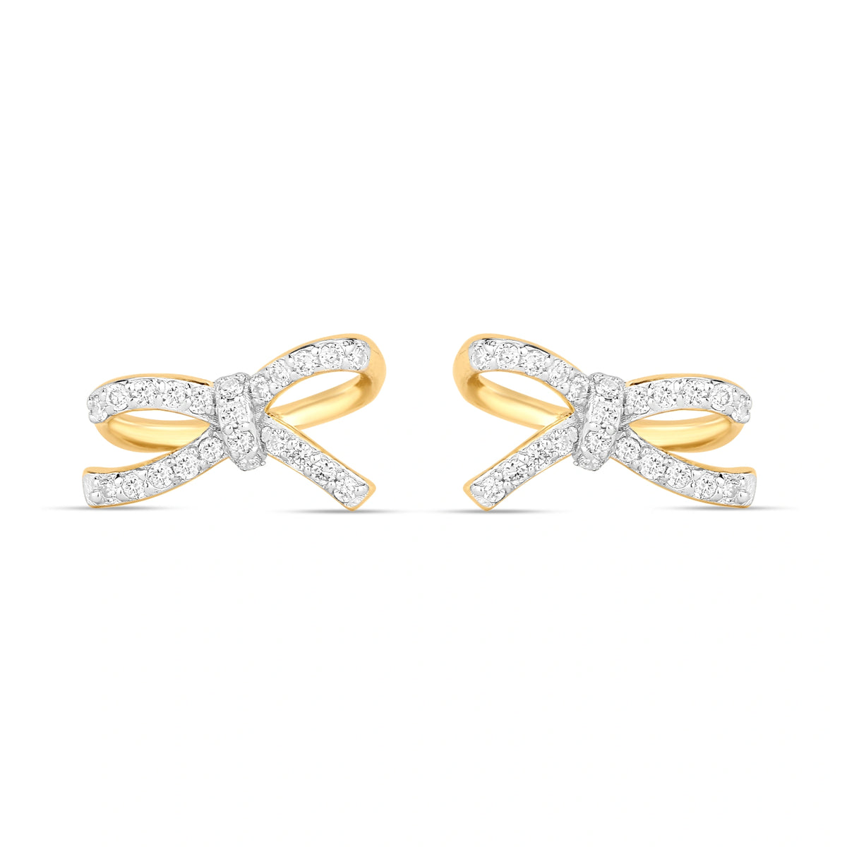Natural Diamond Bow Earrings