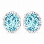 Opulent Oval Diamond Halo Stud Earrings
