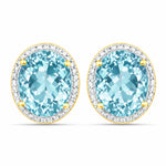 Opulent Oval Diamond Halo Stud Earrings