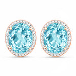 Opulent Oval Diamond Halo Stud Earrings