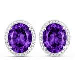 Opulent Oval Diamond Halo Stud Earrings
