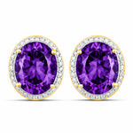 Opulent Oval Diamond Halo Stud Earrings