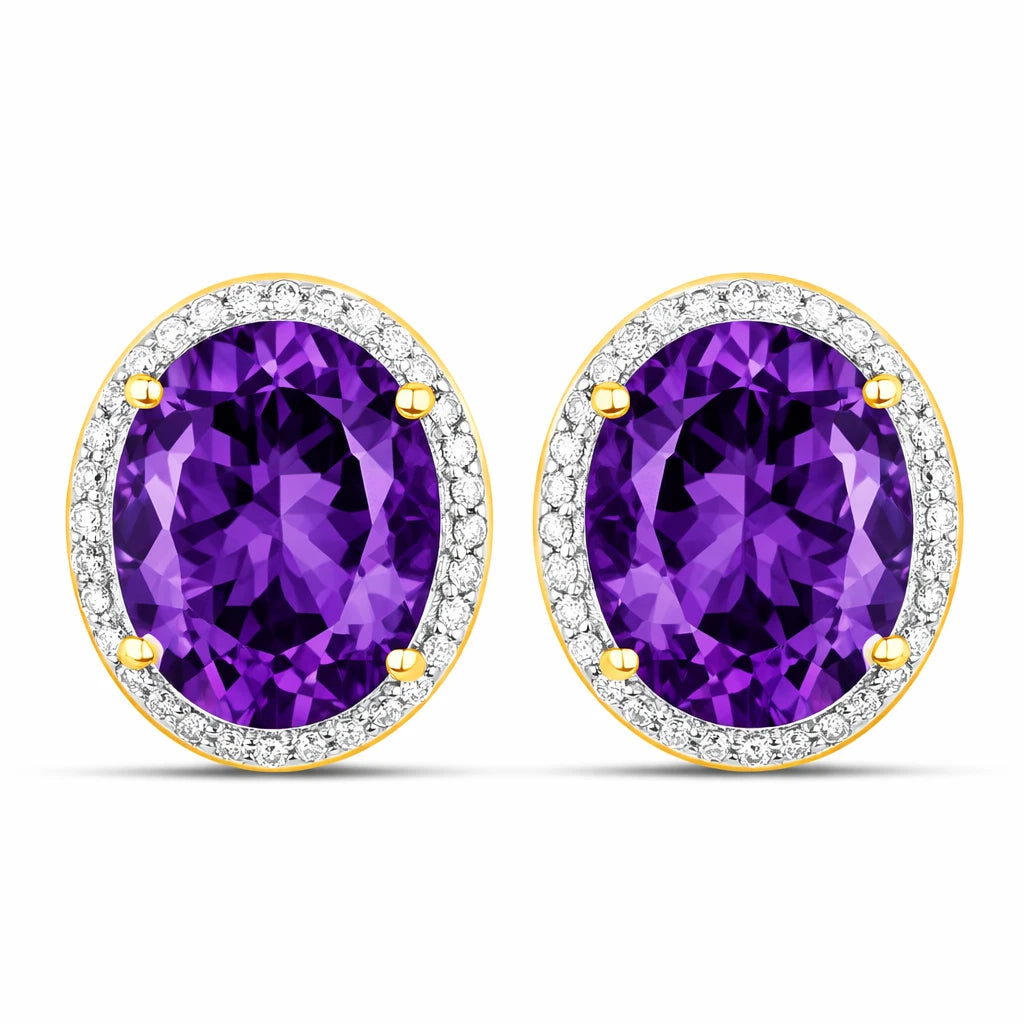 Opulent Oval Diamond Halo Stud Earrings