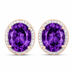 Opulent Oval Diamond Halo Stud Earrings