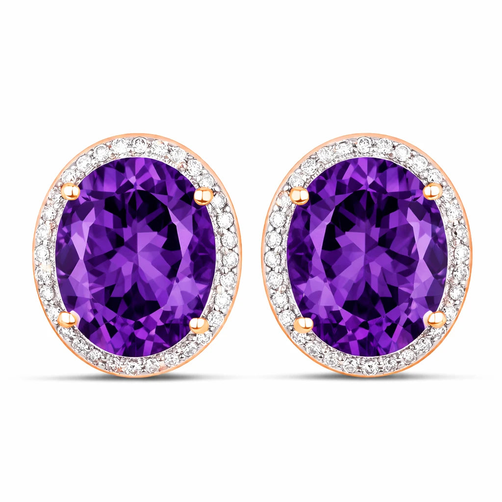 Opulent Oval Diamond Halo Stud Earrings