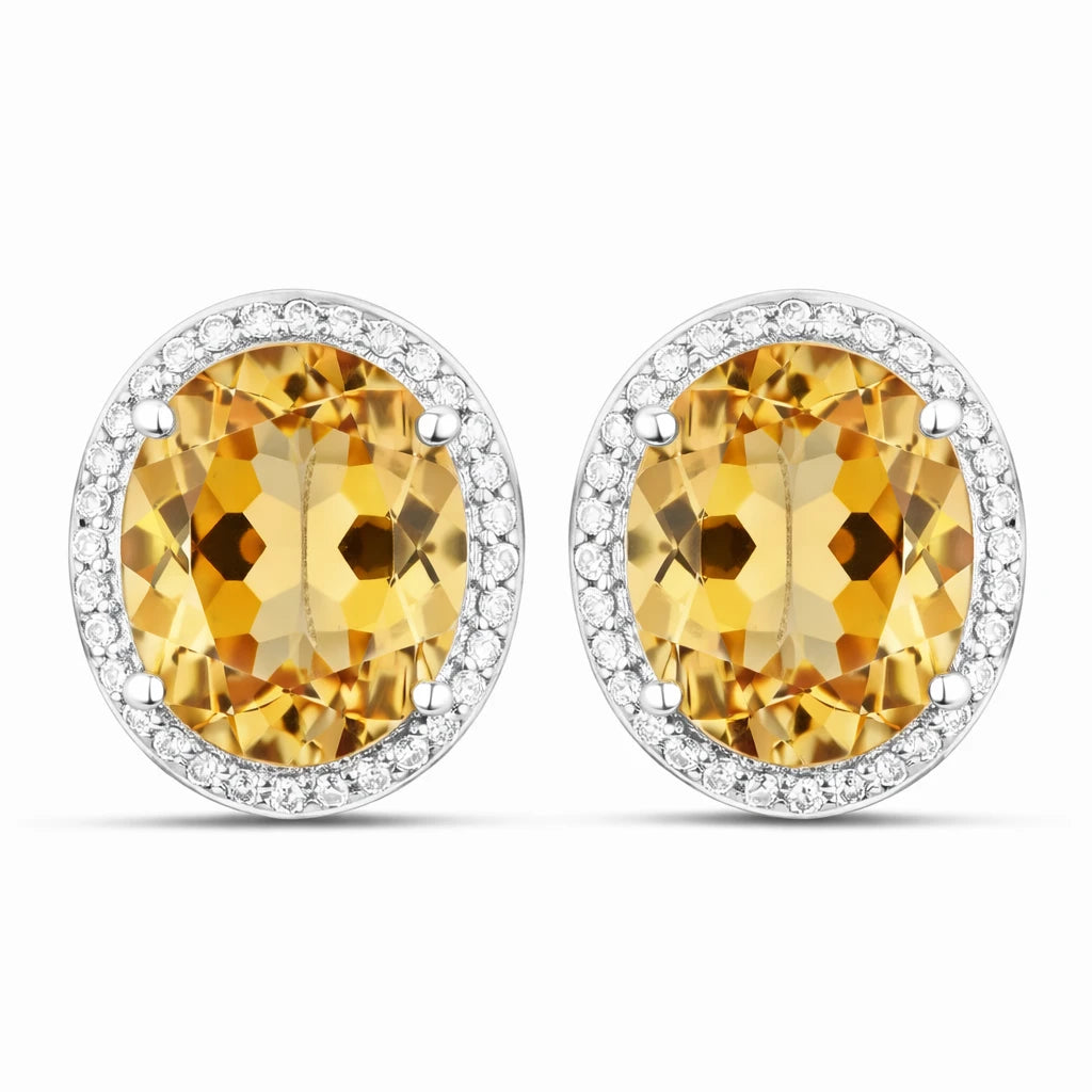 Opulent Oval Diamond Halo Stud Earrings