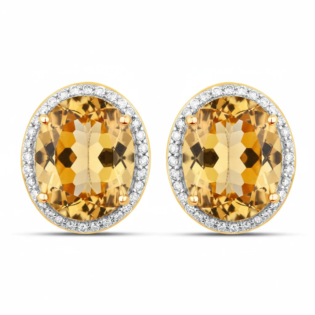Opulent Oval Diamond Halo Stud Earrings