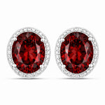 Opulent Oval Diamond Halo Stud Earrings