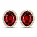 Opulent Oval Diamond Halo Stud Earrings