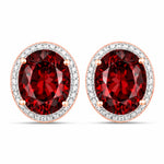 Opulent Oval Diamond Halo Stud Earrings