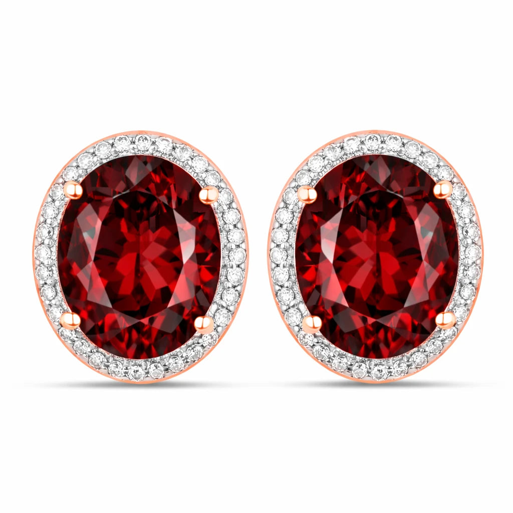 Opulent Oval Diamond Halo Stud Earrings