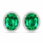 Opulent Oval Diamond Halo Stud Earrings