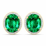 Opulent Oval Diamond Halo Stud Earrings
