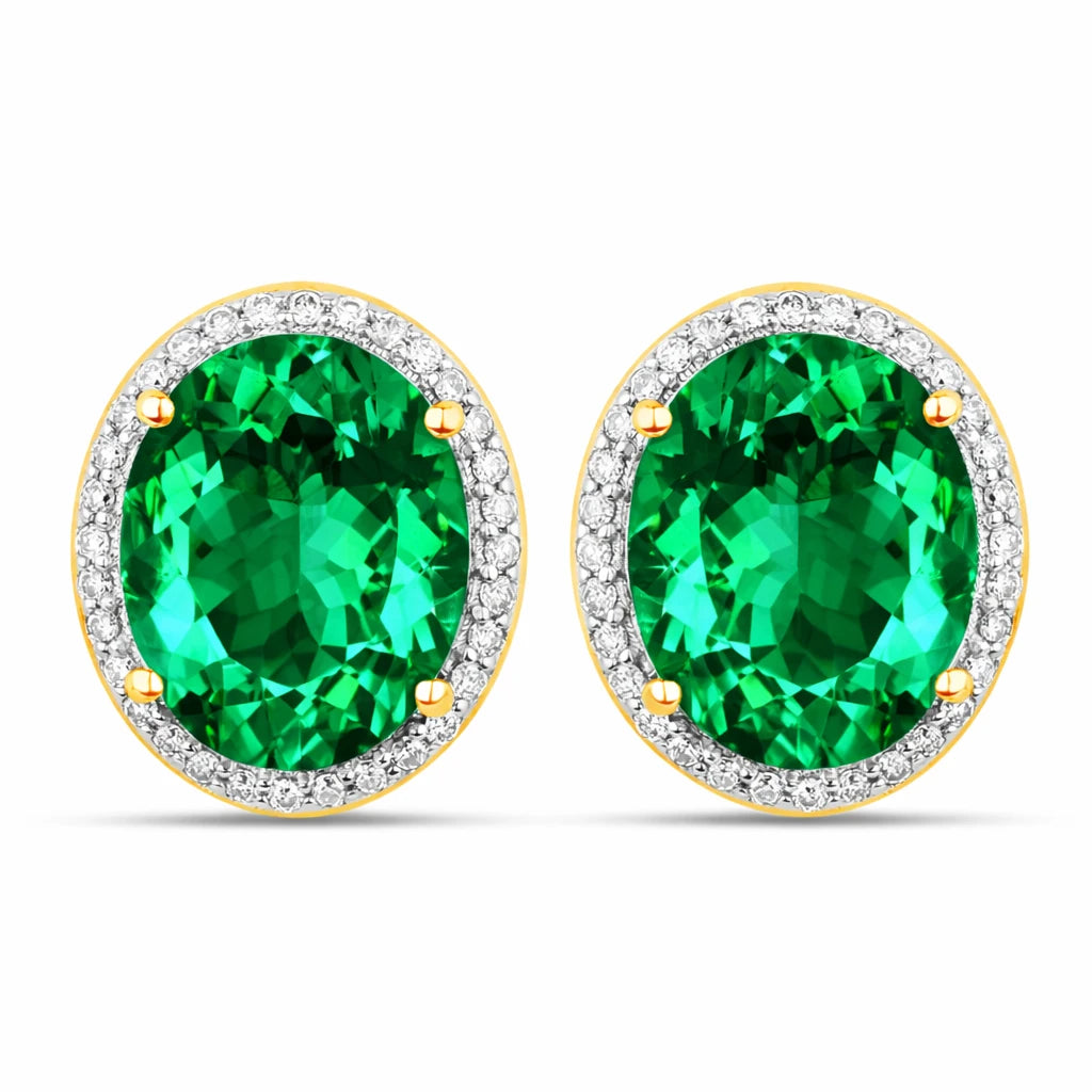 Opulent Oval Diamond Halo Stud Earrings
