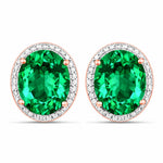 Opulent Oval Diamond Halo Stud Earrings