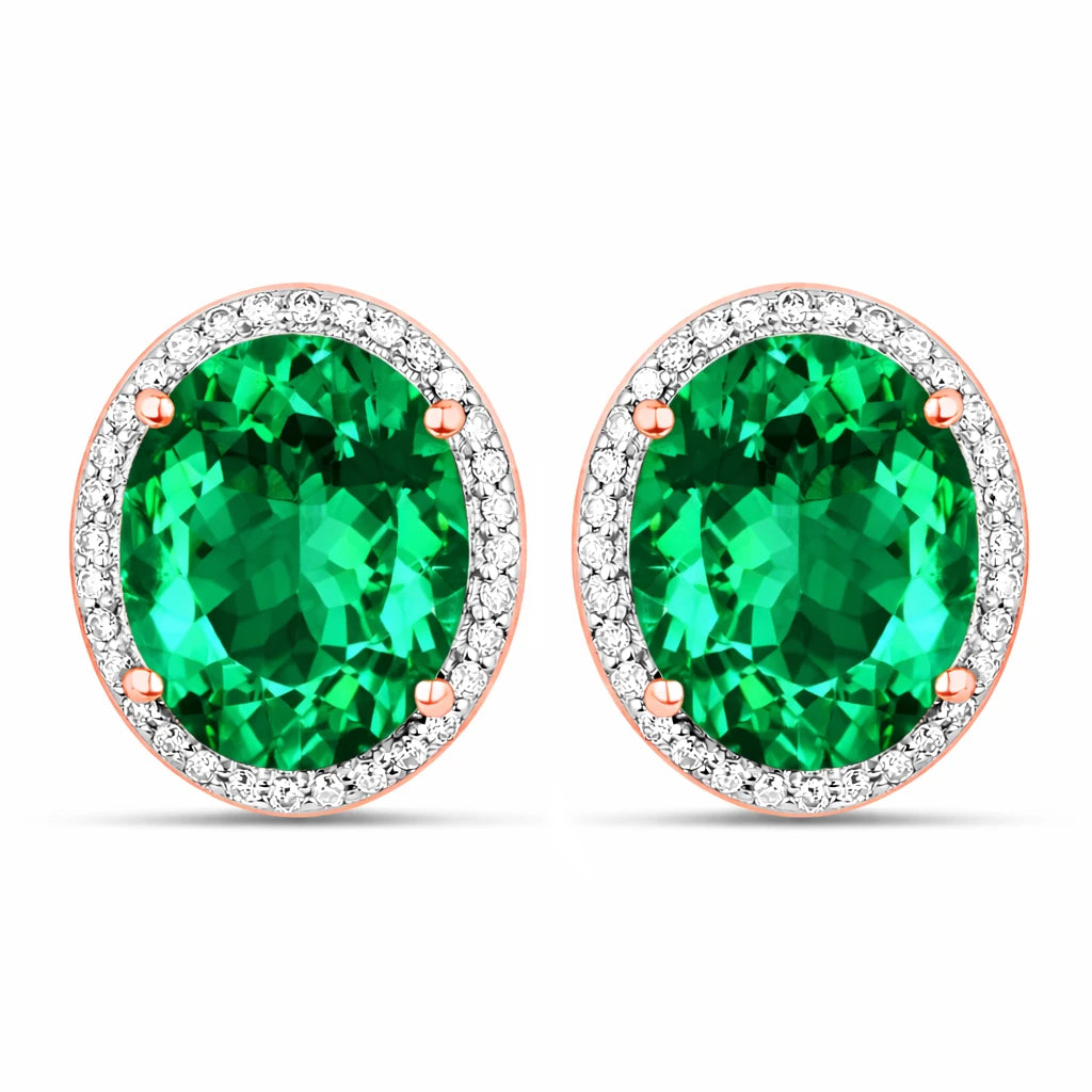 Opulent Oval Diamond Halo Stud Earrings