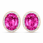 Opulent Oval Diamond Halo Stud Earrings