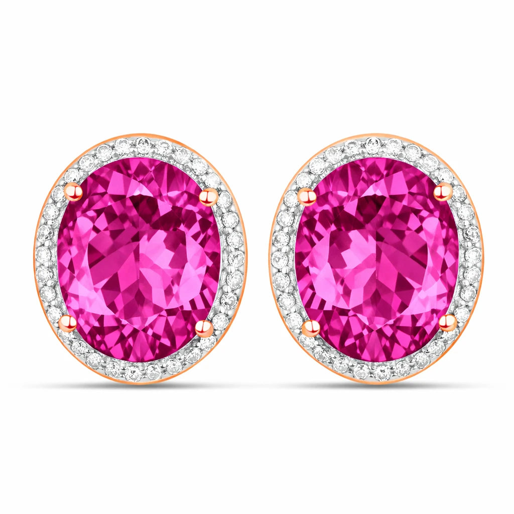 Opulent Oval Diamond Halo Stud Earrings