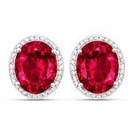Opulent Oval Diamond Halo Stud Earrings