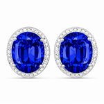 Opulent Oval Diamond Halo Stud Earrings
