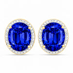 Opulent Oval Diamond Halo Stud Earrings