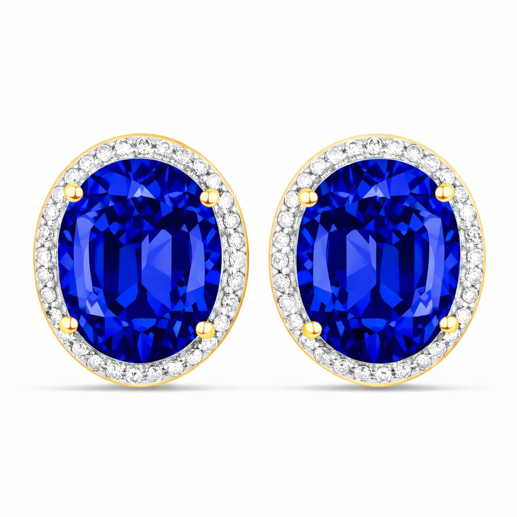 Opulent Oval Diamond Halo Stud Earrings