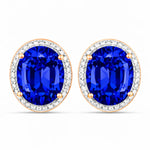 Opulent Oval Diamond Halo Stud Earrings