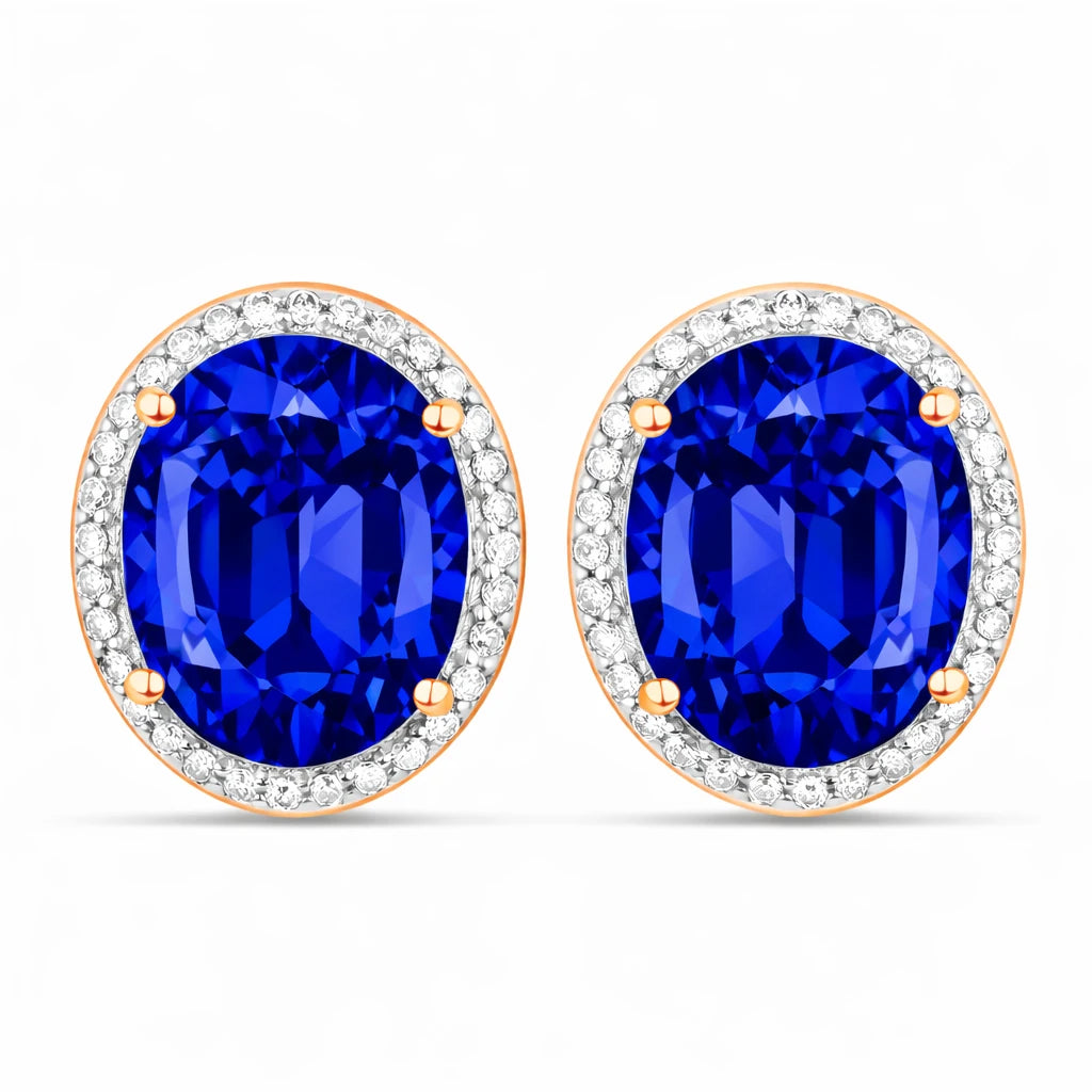 Opulent Oval Diamond Halo Stud Earrings