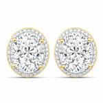 Opulent Oval Diamond Halo Stud Earrings