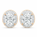 Opulent Oval Diamond Halo Stud Earrings