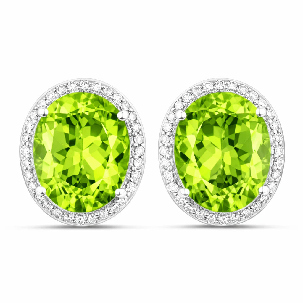 Opulent Oval Diamond Halo Stud Earrings