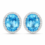 Opulent Oval Diamond Halo Stud Earrings