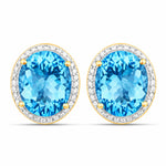 Opulent Oval Diamond Halo Stud Earrings