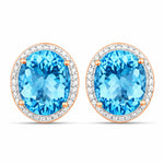 Opulent Oval Diamond Halo Stud Earrings