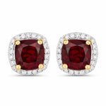 Square Cushion Diamond Halo Stud Earrings